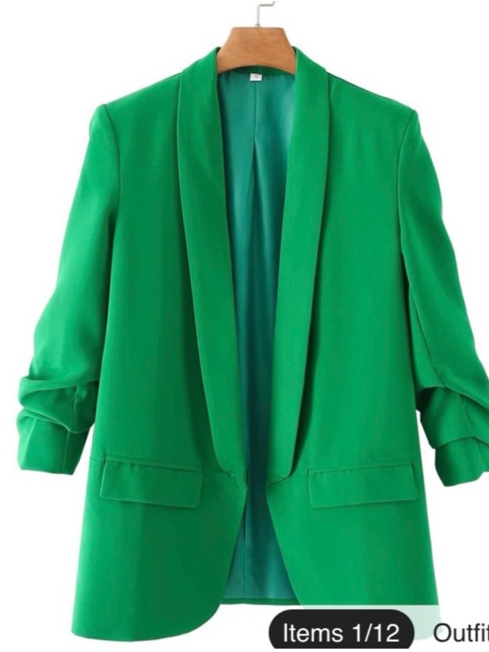 SHEIN Emerald Green Open-Front Blazer New Without Tags